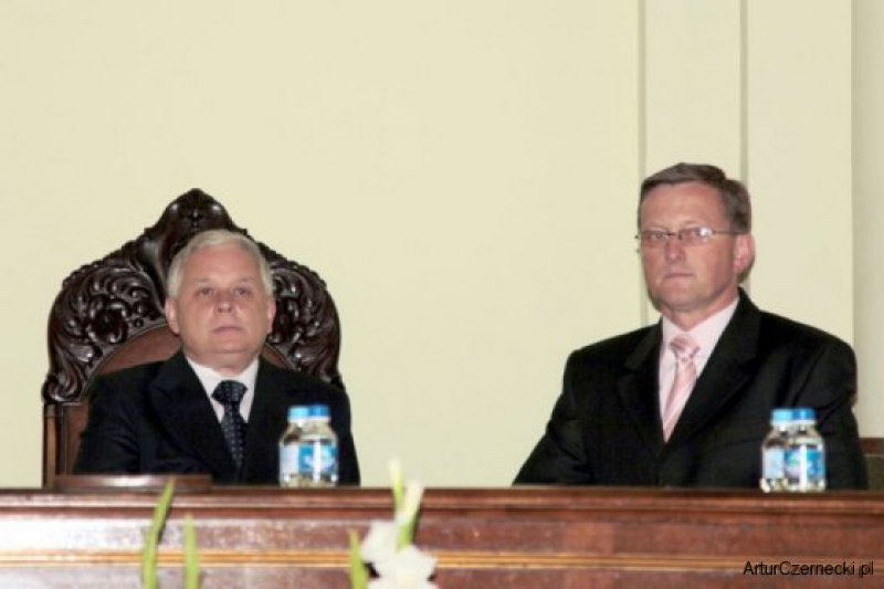 Prezydent RP Lech Kaczyński- przewodniczacy Rady Miasta Artur Czernecki