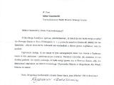 Pismo od b. Prezydenta Rzeczypospolitej Polskiej Ryszarda Kaczorowskiego